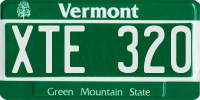 VT license plate XTE320