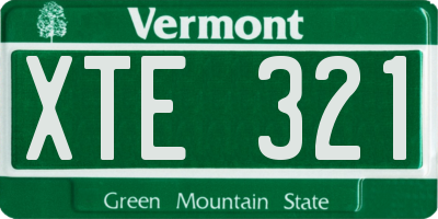 VT license plate XTE321