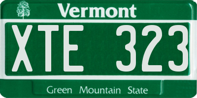 VT license plate XTE323