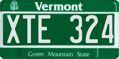VT license plate XTE324