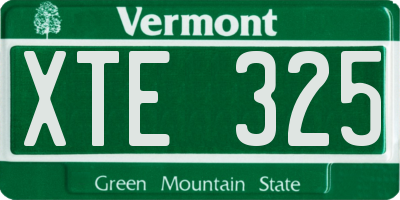 VT license plate XTE325