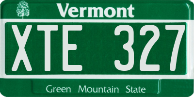 VT license plate XTE327