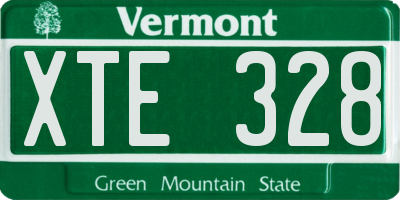 VT license plate XTE328