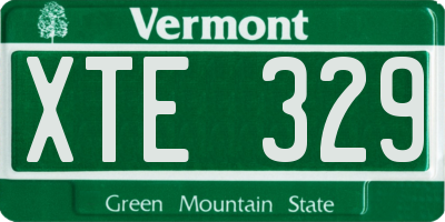 VT license plate XTE329