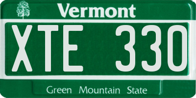 VT license plate XTE330