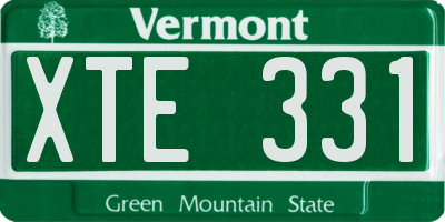 VT license plate XTE331