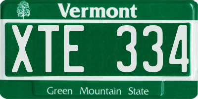 VT license plate XTE334