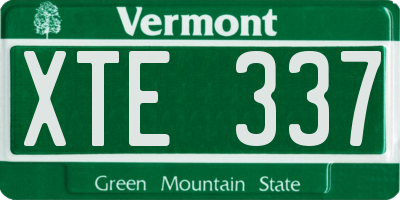 VT license plate XTE337