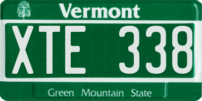 VT license plate XTE338