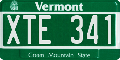 VT license plate XTE341