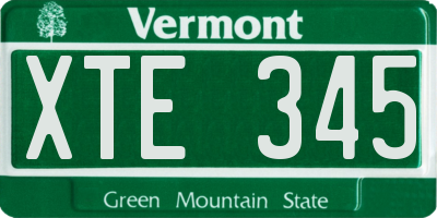 VT license plate XTE345