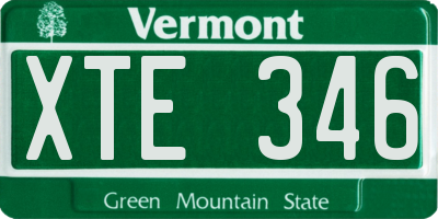 VT license plate XTE346