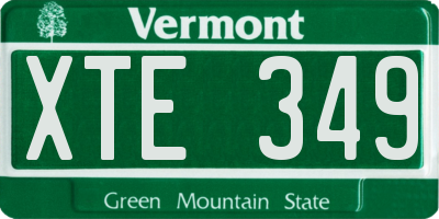 VT license plate XTE349