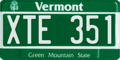 VT license plate XTE351