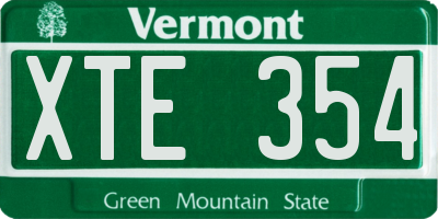 VT license plate XTE354