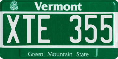 VT license plate XTE355