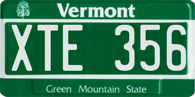 VT license plate XTE356