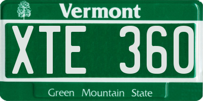 VT license plate XTE360
