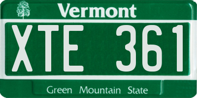 VT license plate XTE361