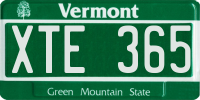 VT license plate XTE365