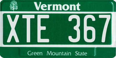 VT license plate XTE367