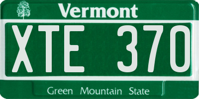 VT license plate XTE370