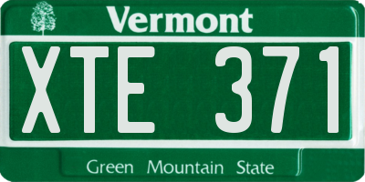 VT license plate XTE371