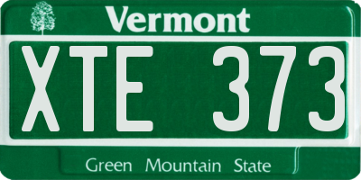 VT license plate XTE373