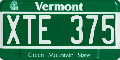 VT license plate XTE375