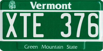 VT license plate XTE376