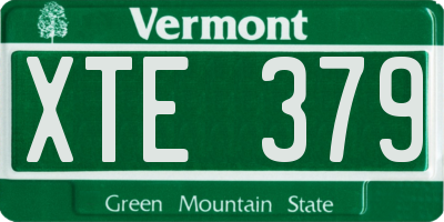 VT license plate XTE379
