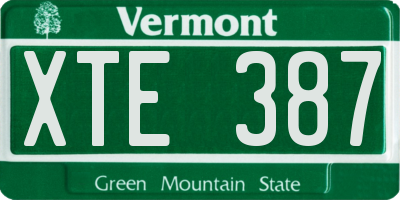 VT license plate XTE387