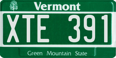 VT license plate XTE391