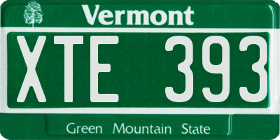 VT license plate XTE393