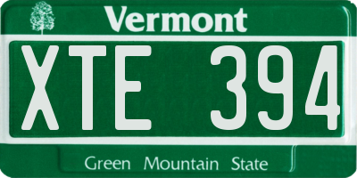 VT license plate XTE394