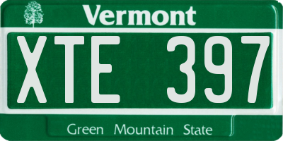 VT license plate XTE397