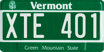 VT license plate XTE401