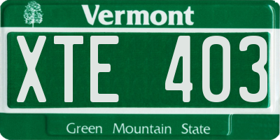 VT license plate XTE403