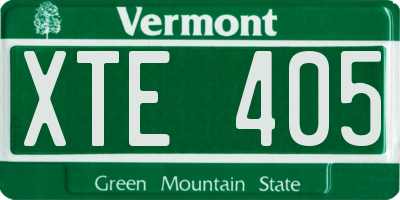 VT license plate XTE405
