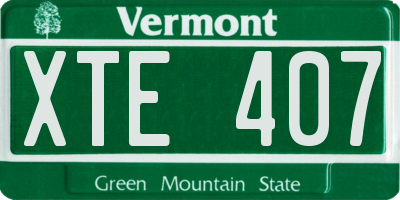VT license plate XTE407