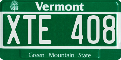 VT license plate XTE408