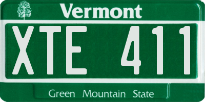 VT license plate XTE411