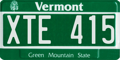 VT license plate XTE415