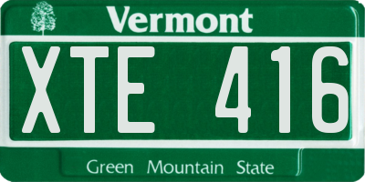 VT license plate XTE416