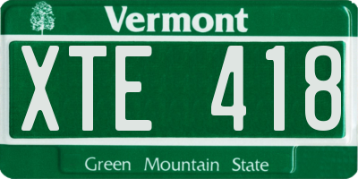 VT license plate XTE418