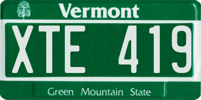 VT license plate XTE419