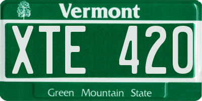 VT license plate XTE420