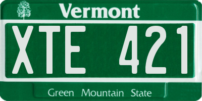 VT license plate XTE421