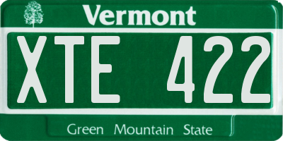 VT license plate XTE422