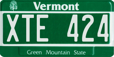 VT license plate XTE424